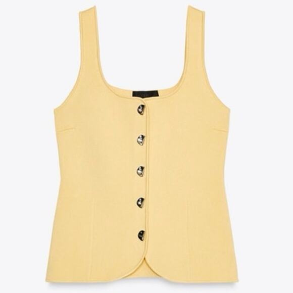 ZARA Yellow Knit Women's Top NWT Medium - Picture 1 of 10